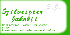 szilveszter jakabfi business card